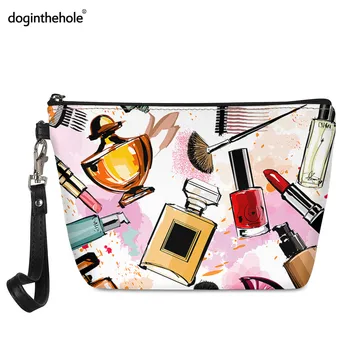 

INSTANTARTS Hand Drawn Makeup Products Printing Women Cosmetic Case Storage Pouch Bag Ladies Toiletry Bags Portable Handbags