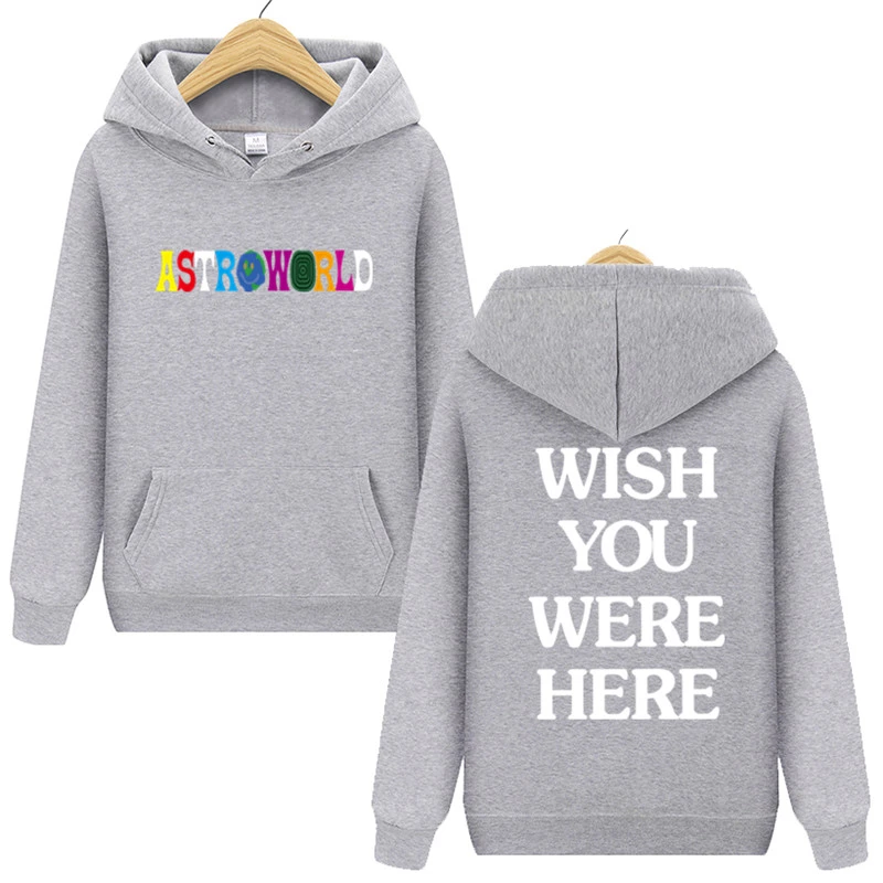 Astroworld Sudadera con capucha para hombre y mujer, suéter moderno con estampado letras WISH YOU WERE HERE, Travis Scott|Sudaderas con capucha y sudaderas| -