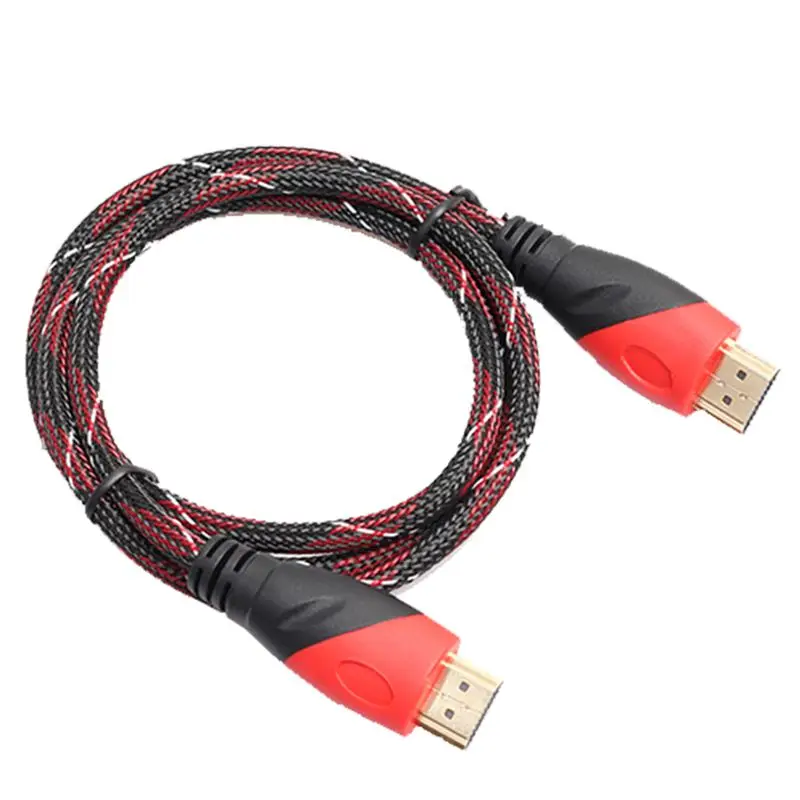 Aabb-позолоченный hdmi кабель HD видео кабель аудио кабель hdmi кабель двойной цвет режим красный и черный сеть 1 м