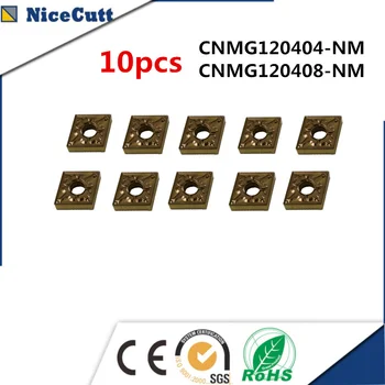 

Lathe insert 10pcs CNMG120404/08-NM Carbide Insert for DCLNR Lathe Cutter Tool turning insert Cutting Tools CNC Nicecutt