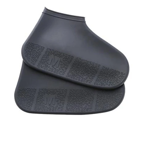 1 пара многоразовых силиконовых чехлов для обуви S/M/L Водонепроницаемые дождевые Чехлы для обуви для походов на открытом воздухе Нескользящие резиновые дождевые сапоги - Цвет: Черный
