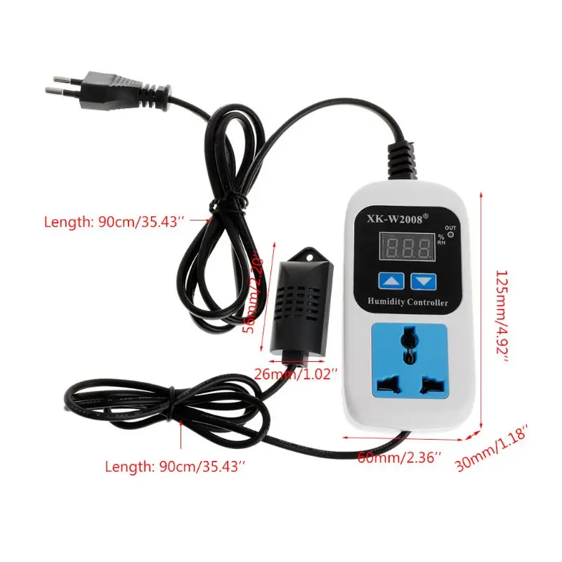 Humidity Controller Outlet 110V 220V 10A Direct Output Hygrometer Humidity Control Switch Socket 0~99%RH Humidity Controller Outlet 110V 220V 10A Direct Output Hygrometer Humidity Control Switch Socket 0~99%RH