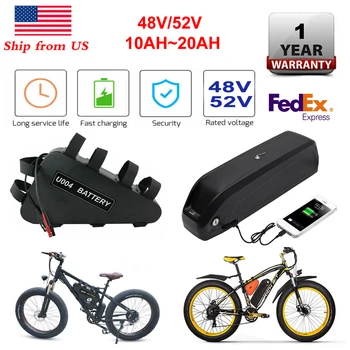 

Ship from US 48V/52V Lithium ion Triangle Hailong battery E-Bike Battery Pack for 250W~1000W Motors