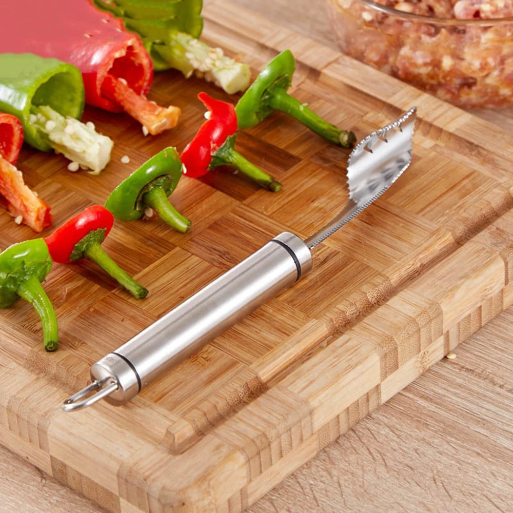 

Creative Multifunction Pepper Corers Stainless Steel Chili Seed Remover Separator Device Vegetable Cutter Slicer Kitchen Gadget