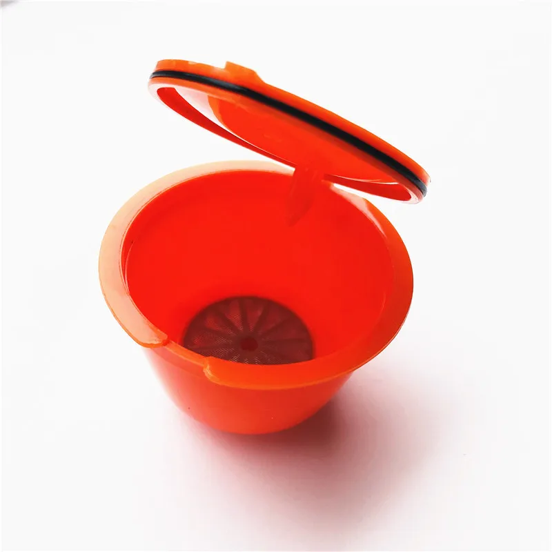 Кофейная капсула многоразового использования для Nescafe, многоразовые колпачки, ложка-кисточка, фильтры, корзины, стручки, мягкий вкус - Цвет: Orange  1pc