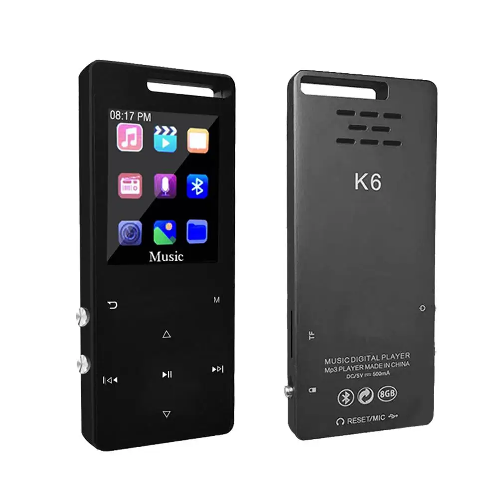 MP3 плеер с Bluetooth Lecteur MP3 с 1,8 дюймовым экранным плеером портативный медиа тонкие сенсорные клавиши fm-радио видео Hifi# W1