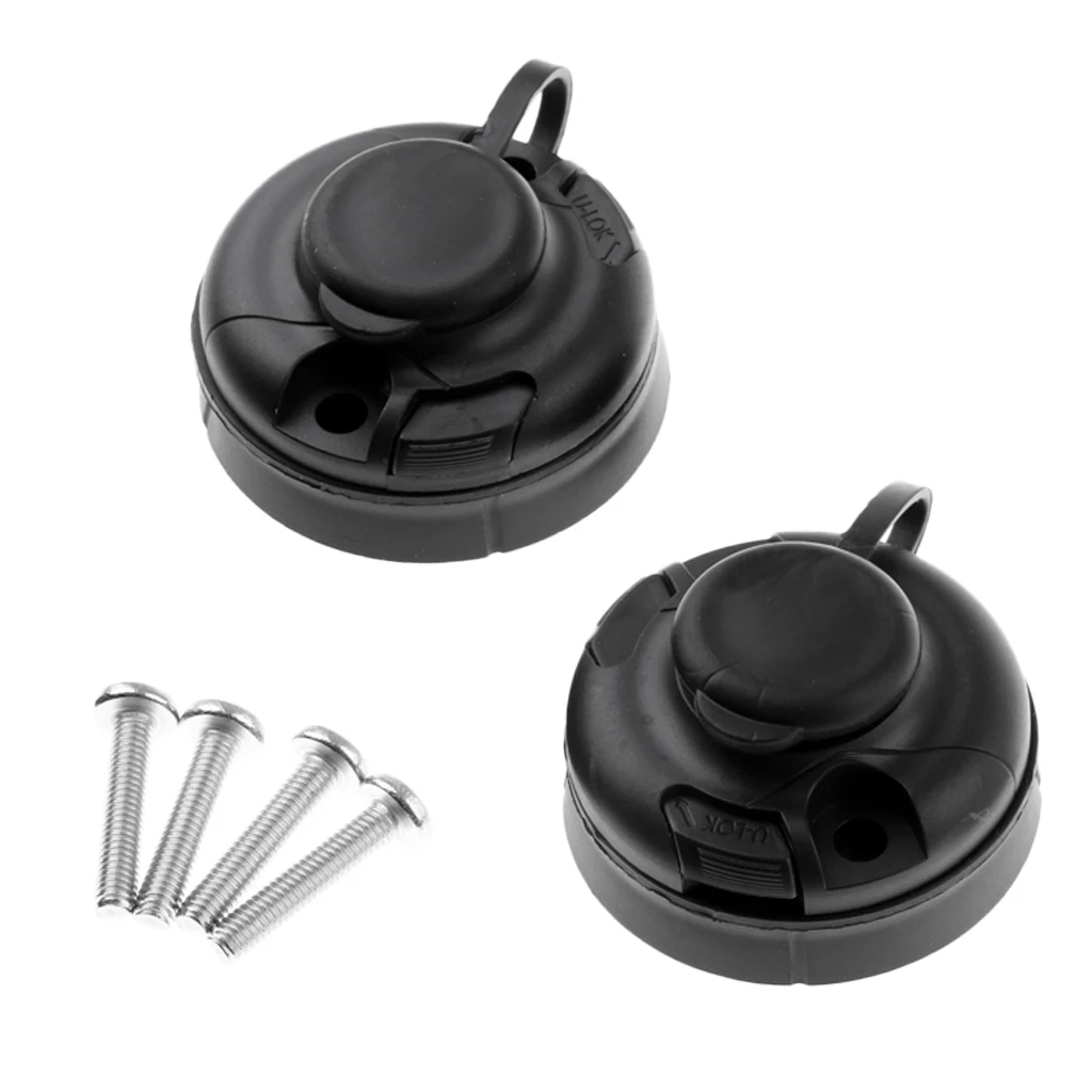 

2pcs/set Black Round Flush Deck Mounting Kayak Boat Fishing Rod Holder Base Bracket with Rain Cap + Screws