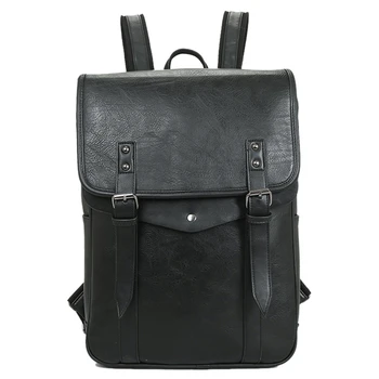 

Retro Men's Backpack Fashion Pu Student Backpack Business Laptop School Computer Bag