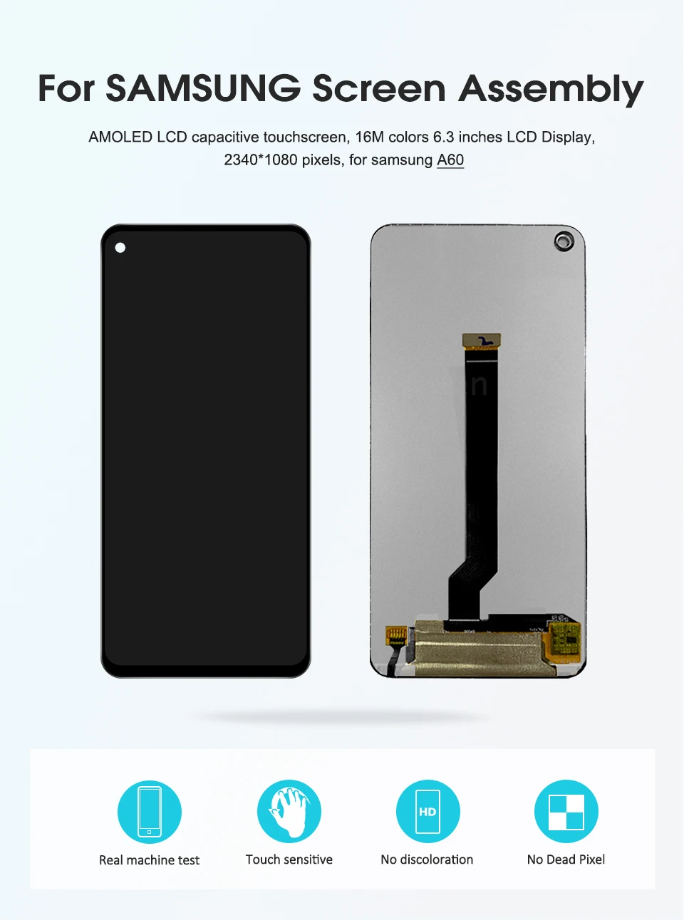 A60 lcd для samsung galaxy A60 A606F/DS A6060 A606FD дисплей сенсорный экран дигитайзер в сборе для samsung A60 lcd