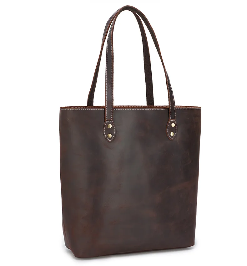 Woosir Brown Women Leather Tote Bag