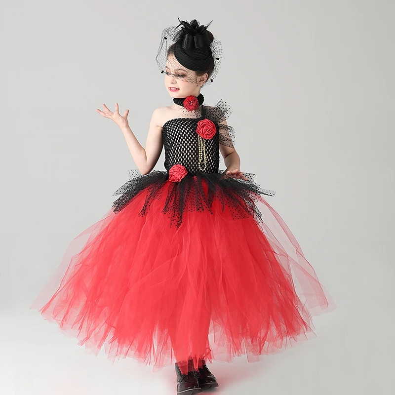 Tea Length Girls Nutcracker Tutu Dress Spanish Chocolate Nutcracker Costume for Kids Ballet Dance Clothes Girls Christmas Dress (2)