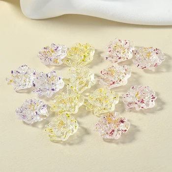 

DIY South Korea INS Spring Transparent Stereo Flower Real Flowers Resin Acrylic Earrings Ear Stud Material Accessories