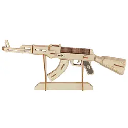 Ak47 пистолет-пулемет DIY 3D деревянная головоломка по дереву сборочный Набор для резки деревянных игрушек для рождественского подарка 3158