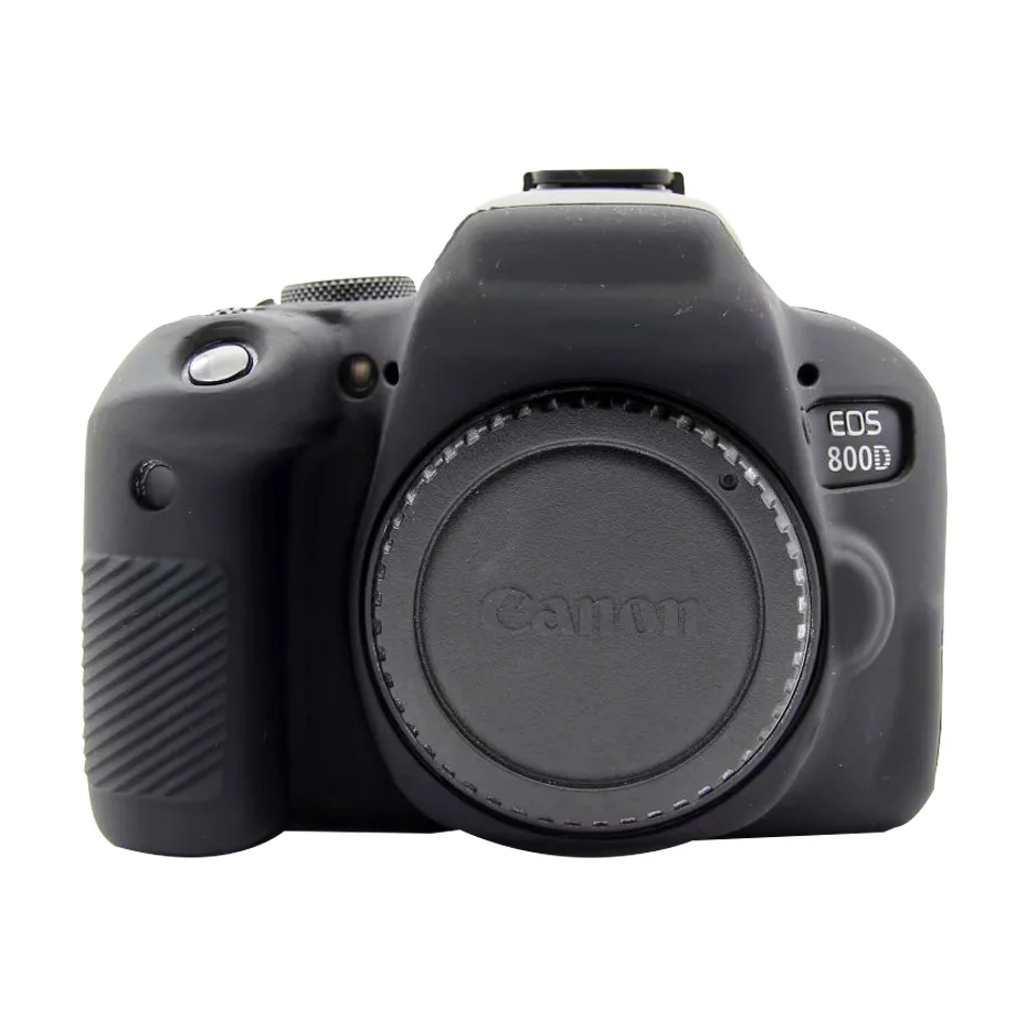FOTOFLY сумки для камеры чехол для Canon EOS Rebel T7i/800D мягкий силиконовый резиновый чехол для Canon Kiss X9i защитные аксессуары для камеры - Цвет: Black