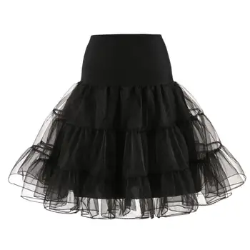 

Retro Women Solid Color Wedding Bridal Underskirt Crinoline Tutus Tulle Petticoat Skirts Sexy Woman Clothing Petticoat Solid Col