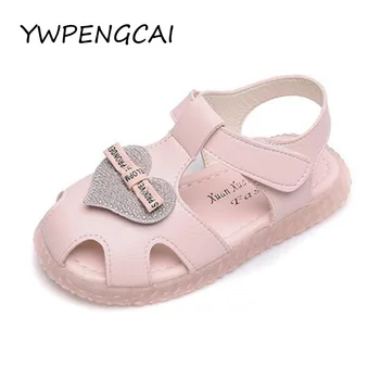 

YWPENGCAI 1-6 Years Cute Sweet Baby Toddler Girl Sandals Cut-outs Summer Shoes Soft Sole Closed-toe Girls Sandals