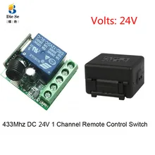 433mhz rf universal controle remoto dc 24v 1ch relé módulo receptor para garagem/porta/luz/led/fanner/motor/transmissão de sinal