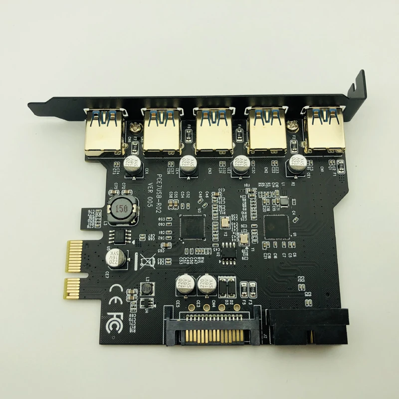 Супер Скоростной PCI-E к USB 3,0 19-Pin 5 портов PCI Express карта расширения адаптер SATA 15Pin разъем с драйверами CD для настольных ПК