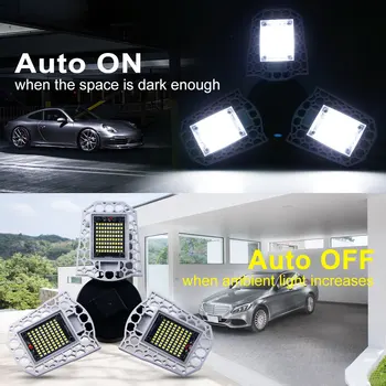 

60W LED Bulb E27 Intelligent Bombillas Led 220V Garage Lamp Deformable Super Bright Warehouse Factory Lighting 85-265V 2835 SMD