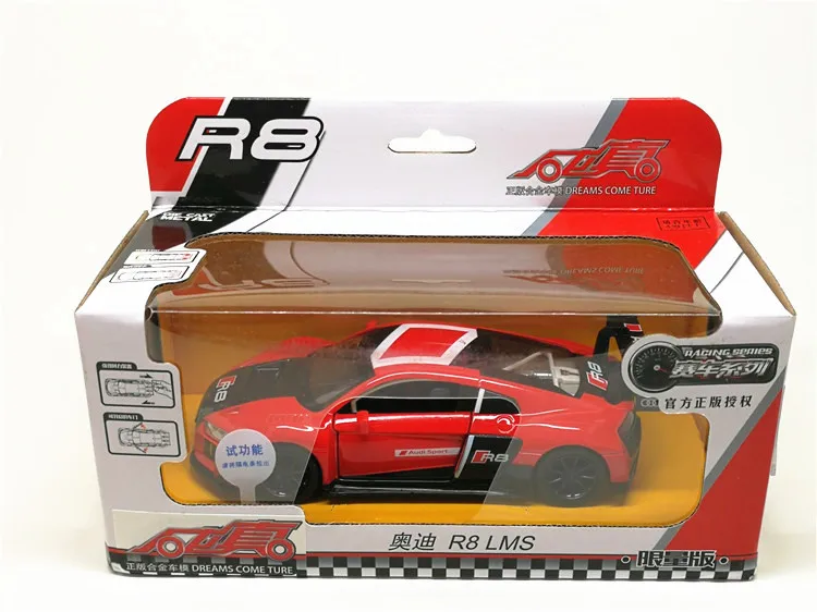 Новые продукты Caipo 1:30 Audi R8LMS гоночный автомобиль спортивный автомобиль сплав звук и светильник открывание двери ВОИН модель автомобиля игрушки
