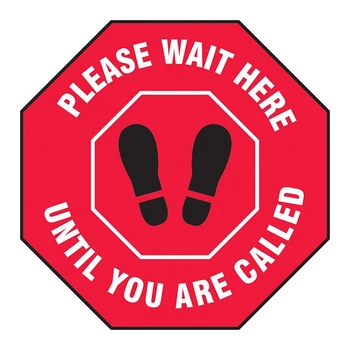 

5Pcs Octagonal Social Distancing Floor Sign"Please Wait Here Until You Are Called"