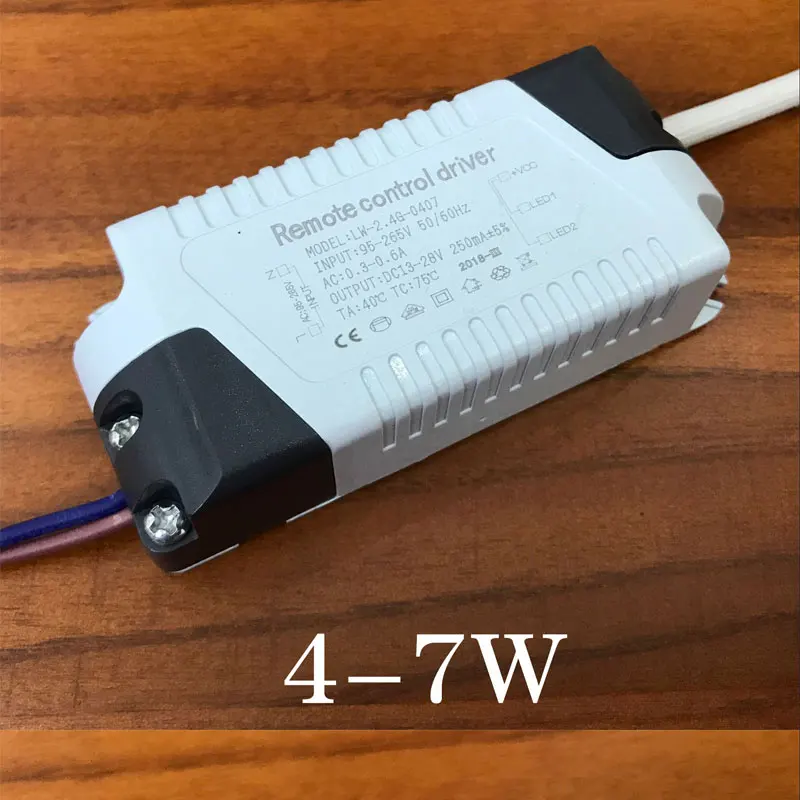Светодиодный драйвер с регулируемой яркостью постоянного тока 4-7 Вт 8-12 Вт с 2,4G RF беспроводным пультом дистанционного управления, потолочный светильник