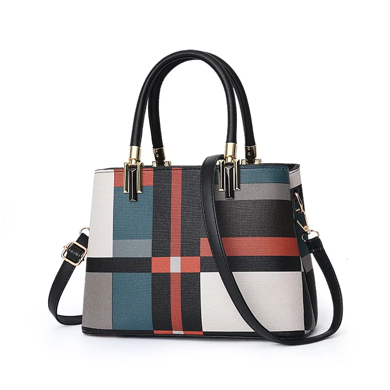 

Ladies New Fashion Handbag Spell Grid Luxury Handbags Women Bags Designer High Capacity Double Compartment Pocket Famous Brands