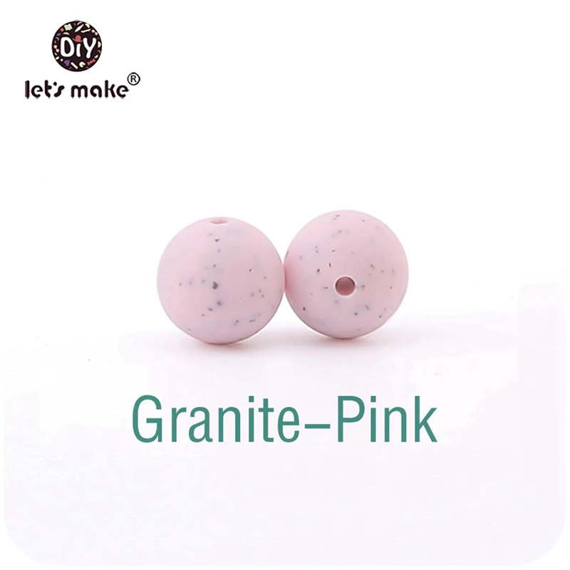 Давайте сделаем 10 шт силиконовые бусины 15 мм Силиконовые Бусины BPA Бесплатно Детские Прорезыватели Круглые Бусины Пищевой бисер «сделай сам» - Цвет: spots pink