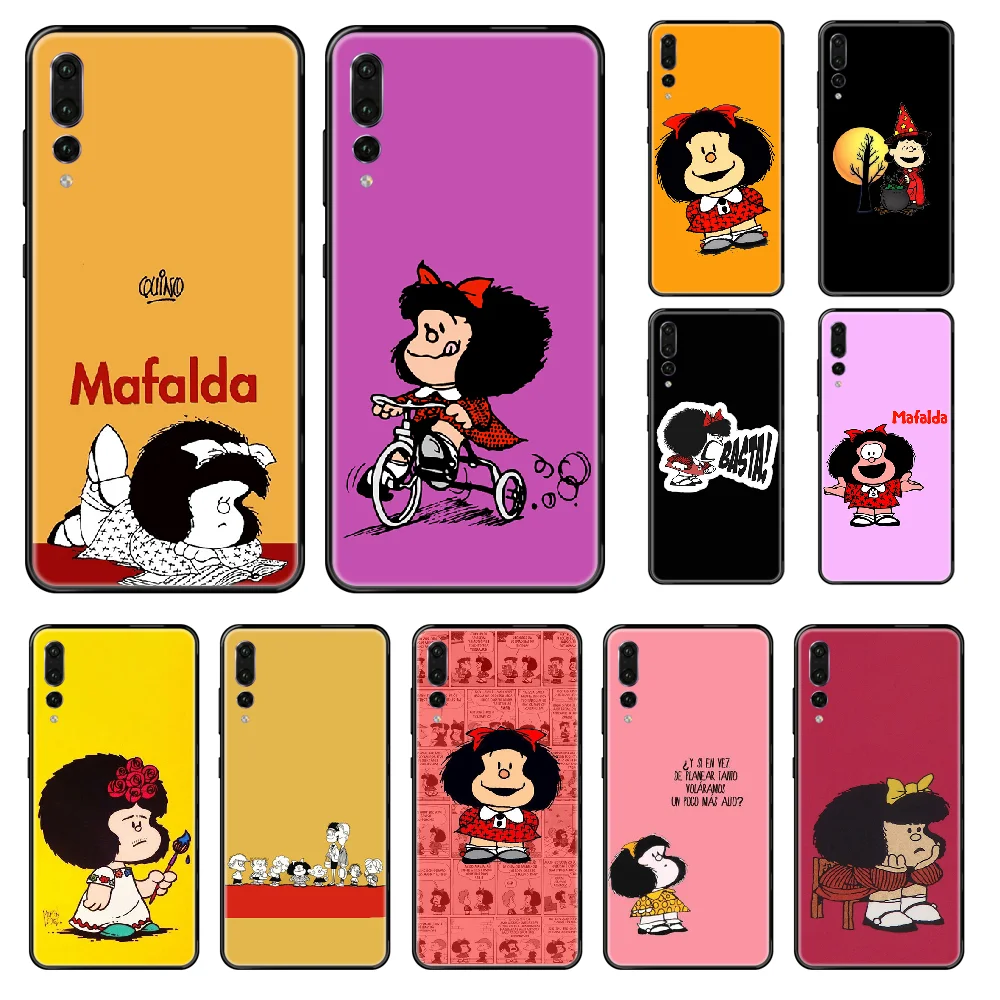 Модный популярный мультяшный чехол для телефона Mafalda Huawei P 8 10 20 30 Smart Plus 2019 Z Lite Pro 2017