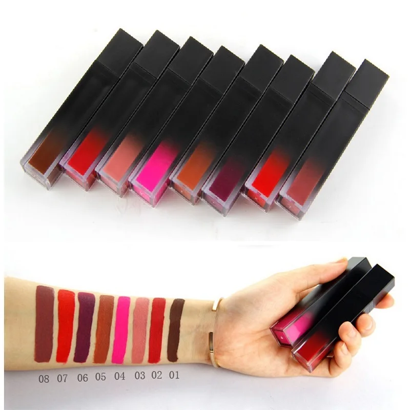 Matte Red Nude Liquid Lipstick Velvet Non-stick Long Lasting Waterproof Tint Makeup Lipgloss Custom Private Label Package |