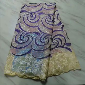 

2020 African lace fabric cotton lace fabric guipure lace fabric in purple/green /wine color high quality 5 yards