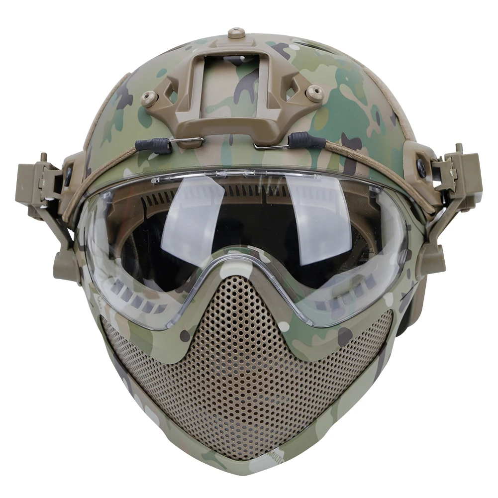 

Tactical Hunting Helmet Mask Goggles Helmet Paintball Military Shooting CS Army Protective Full Face Helmet Airsoft Accessories