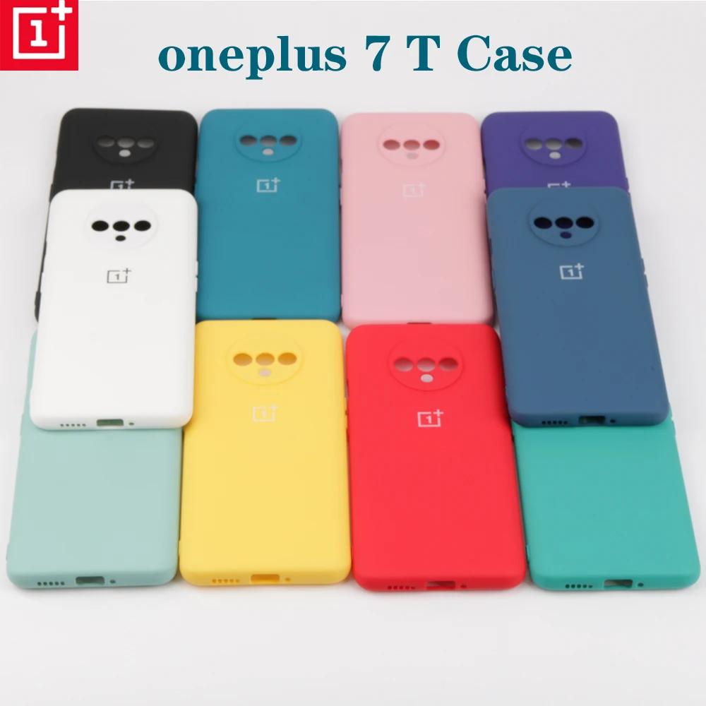 Оригинальный чехол Oneplus 7T из жидкого силикона мягкая отделка защитный детская