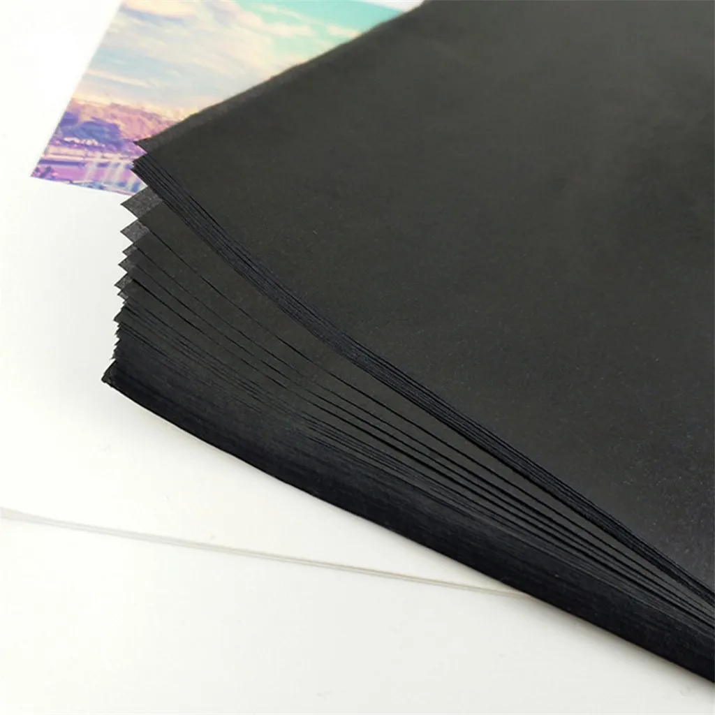 ¡En stock! 20 piezas de carbón de doble cara para Papel negro, papel de carbón de doble cara, papelería, papel de copia, papelería para oficina y escuela