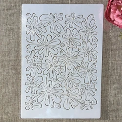A4 29cm Transparent Flowers Texture DIY Layering Stencils Wall Painting Scrapbook Coloring Embossing Album Decorative Template