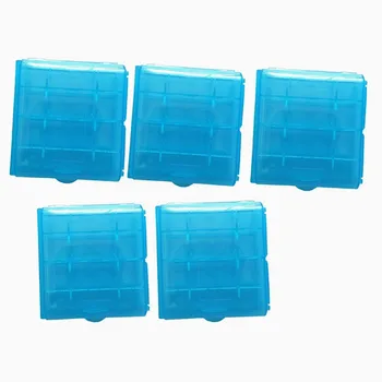 

5pcs Transparent Hard Plastic AA/AAA 14500 Battery Storage Box PUO88