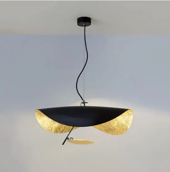 Diameter 60cm Black Постмодерн изогнутая поверхность светодиодный подвесной светильник летающая тарелка шляпа искусство домашний декор висячая лампа для гостиной ресторана кухни - Цвет корпуса: Diameter 60cm Black