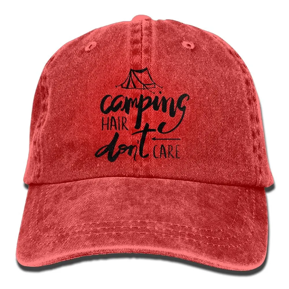 "Camping Hair Don't Care" 2 Джинсовая Шляпа Регулируемый унисекс классические Бейсбол шапки