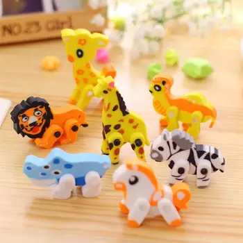 

30pcs Animal Shaped Erasers Creative Stationery Stereoscopic Detachable Pencil Eraser Gift for Kids Students (Mixed Model)