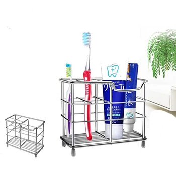 

Stainless Steel Toothbrush Holder Bathroom Tooth Brush Toothpaste Razor Organizers Storage Stand Bathroom Accessories