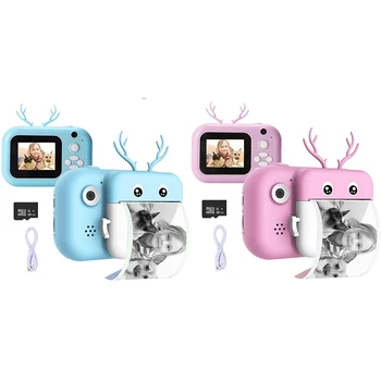 

Instant Print Camera for Kids 1080P 2.4 Inch Color Sn Digital Video Camera with Paper Film and 16GB SD Card