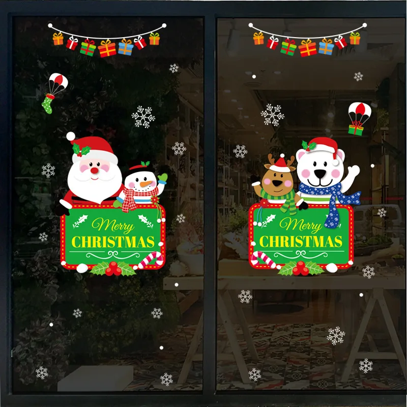 Съемная Наклейка на стену, Рождественское украшение для дома, сделай сам, наклейка на окно, Рождественский Декор, веселое Рождество,, счастливый год, Noel - Цвет: 45cmX60cm 10