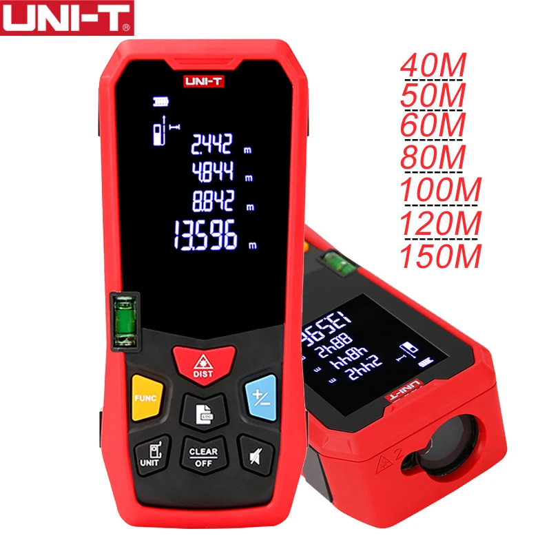 UNI-T LM40 Laser Distance Meter Handheld Mini Laser Rangefinder Tape Range Finder Diastimeter Measure 40m 50m 80m 100m 120m 150m
