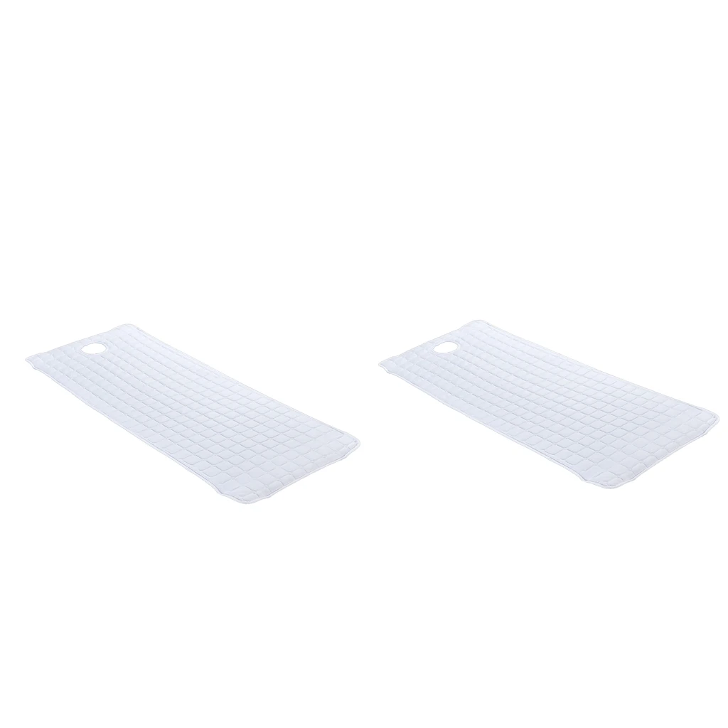 2pcs Massage Bed Cover SPA Treatment Couch Mattresses With Breath Face Hole White 185x70cm