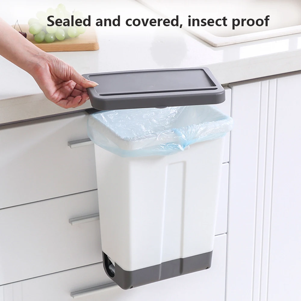 Кухонная мусорная корзина пластиковая настенная для переработки отходов