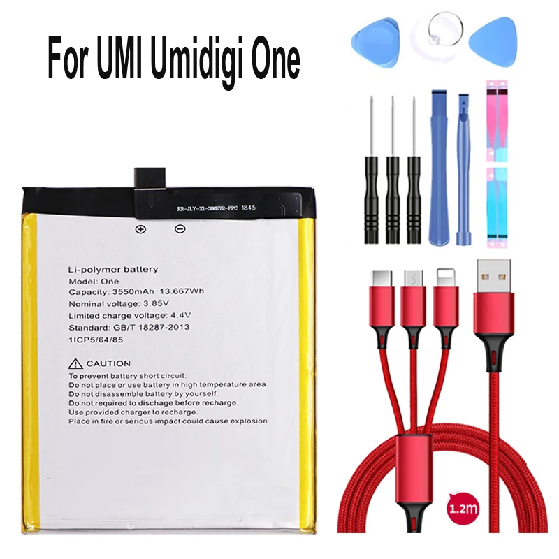 Новинка 3550 мАч батарея для UMI Umidigi One батарея аккумуляторная батарея AKKU ACCU PIL мобильный телефон+ USB кабель+ набор инструментов
