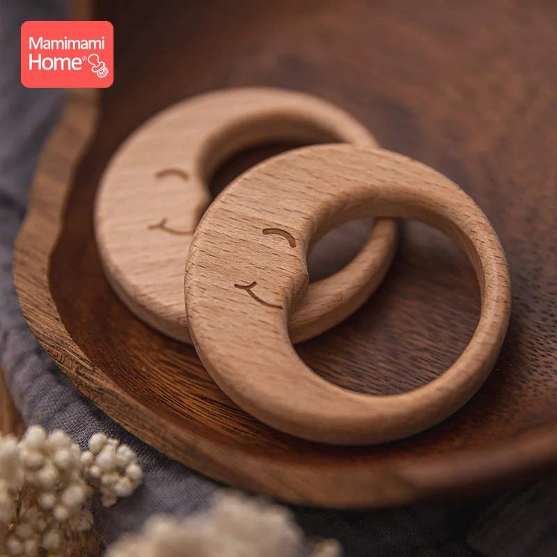 5Pc  Teether 젖꼭지 체인 펜던트 너도밤 나무 나무 달 BPA 무료 나무 젖니가 남 반지 펜던트 액세서리 어린이 용품 장난감