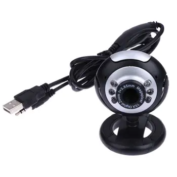 

Web Camera 6 LED Night Light Buit-in Mic Clip Cam Webcam For PC Desktop Laptop Computer PC Lens 800x600 1.3MP USB+3.5MM