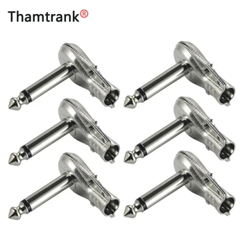 

10Pcs 90Degree Right Angle 6.35 mm Mono 2 Pole Jack Plug 6.35mm Guitar Phono Pancake 1/4 Inch Connector