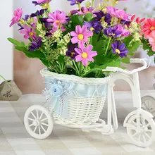 Trójkołowy w kształcie kosz na kwiaty wesele ceremonia dekoracja rower kwiat pojemnik do przechowywania fioletowy tanie tanio Duszpasterska Z tworzywa sztucznego Podłoga wazon JJ0889-01